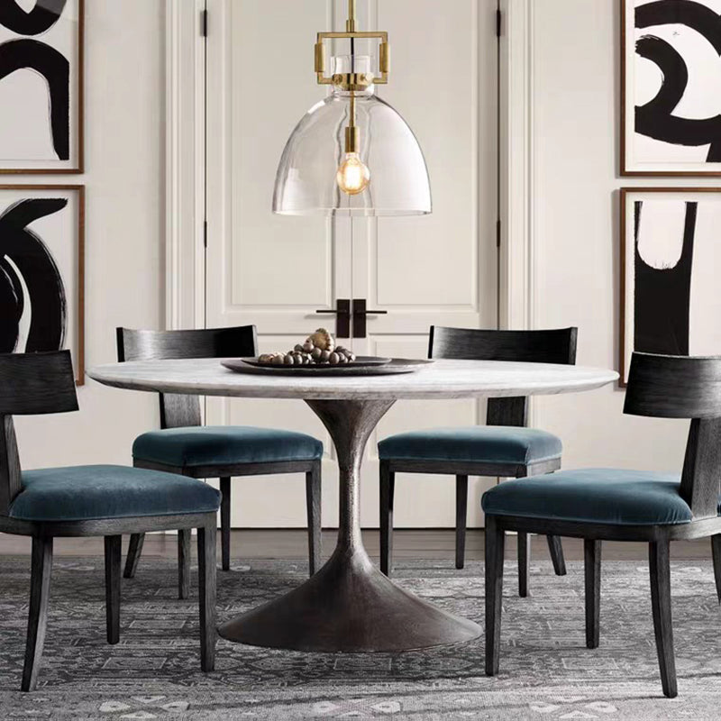 Contemporary Scandinavian Semicircular Conical Copper Glass 1 - Light Pendant Light For Dining Room