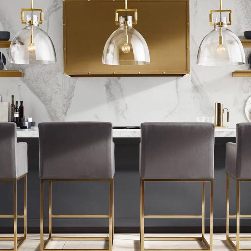Contemporary Scandinavian Semicircular Conical Copper Glass 1 - Light Pendant Light For Dining Room
