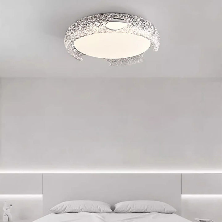 Luz de techo LED empotrada de resina de aluminio semicircular Art Deco moderno para dormitorio 