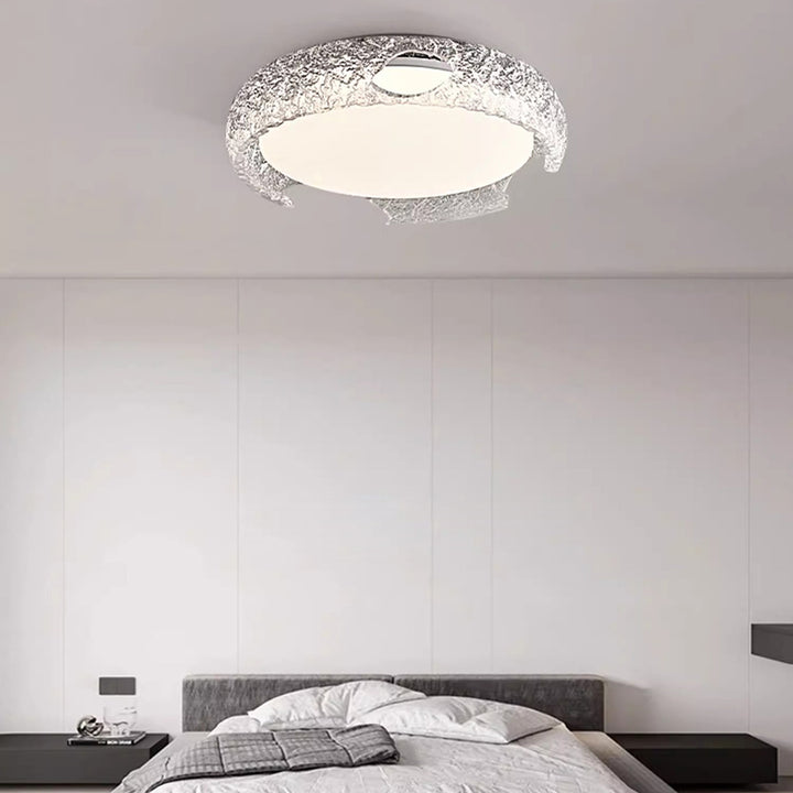 Luz de techo LED empotrada de resina de aluminio semicircular Art Deco moderno para dormitorio 
