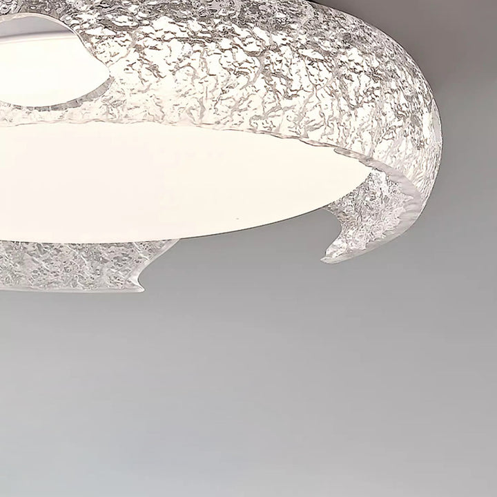 Luz de techo LED empotrada de resina de aluminio semicircular Art Deco moderno para dormitorio 