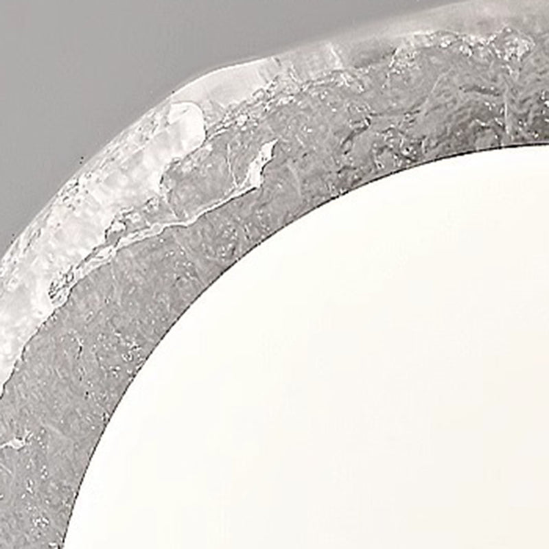 Modern Art Deco Semicircle Aluminum Resin LED Flush Mount Ceiling Light For Bedroom