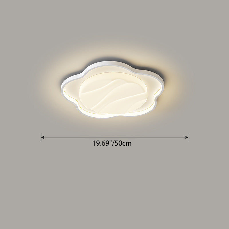 Contemporary Nordic Flower Round Square Rectangle Roto-molding Aluminum LED Flush Mount Ceiling Light For Bedroom