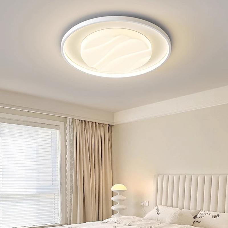 Contemporary Nordic Flower Round Square Rectangle Roto-molding Aluminum LED Flush Mount Ceiling Light For Bedroom