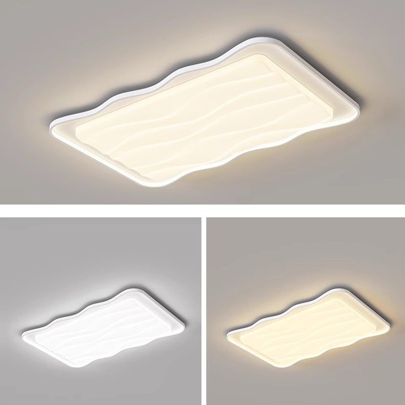 Contemporary Nordic Flower Round Square Rectangle Roto-molding Aluminum LED Flush Mount Ceiling Light For Bedroom