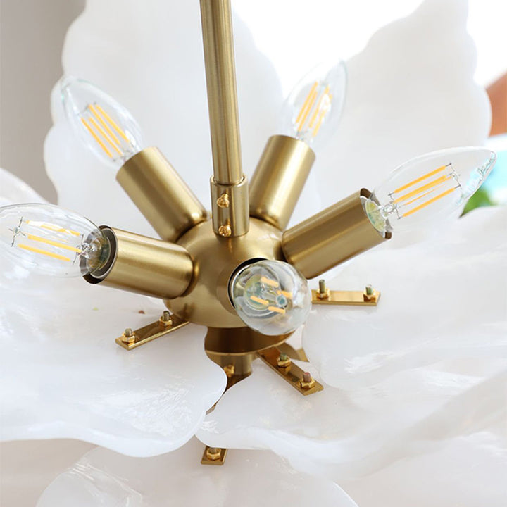 Dôme traditionnel français en forme de feuilles en fer et verre 5 - Lustre à lumière pour salon 