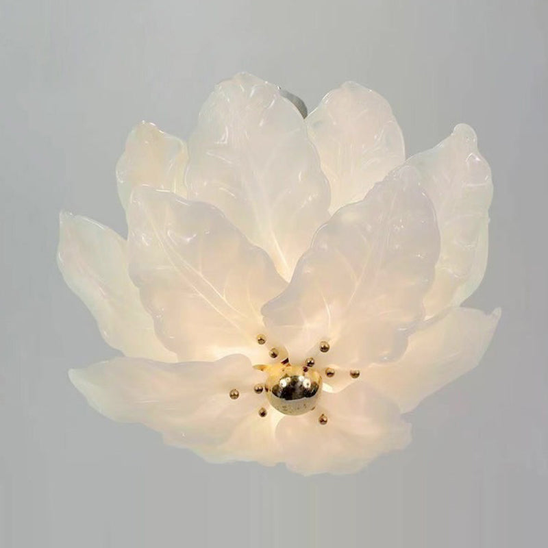Dôme traditionnel français en forme de feuilles en fer et verre 5 - Lustre à lumière pour salon 