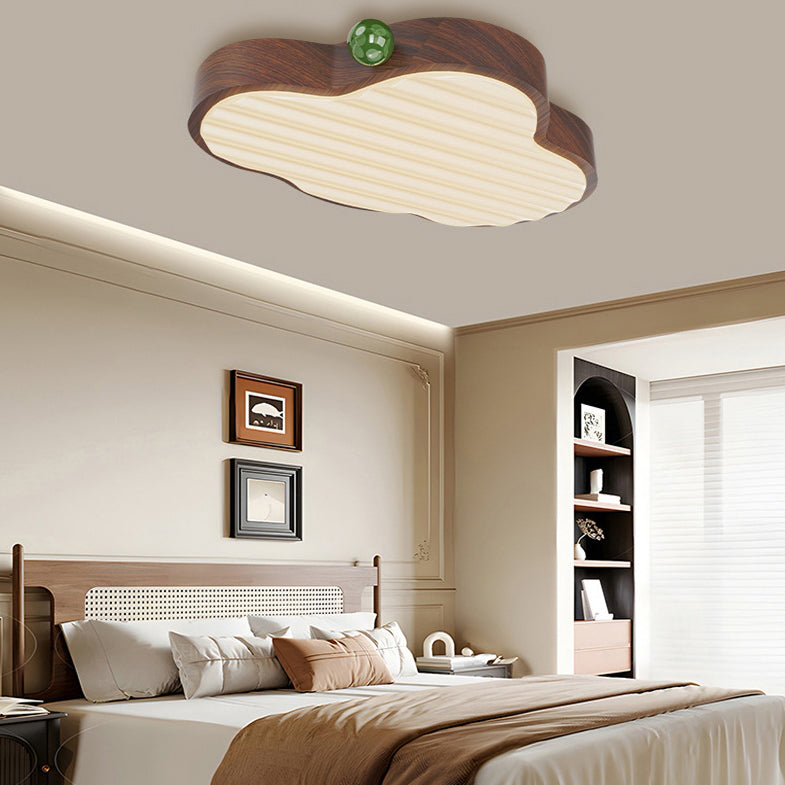 Contemporary Retro Cloud Shape Acrylic Aluminum Hardware LED Flush Mount Ceiling Light For Bedroom