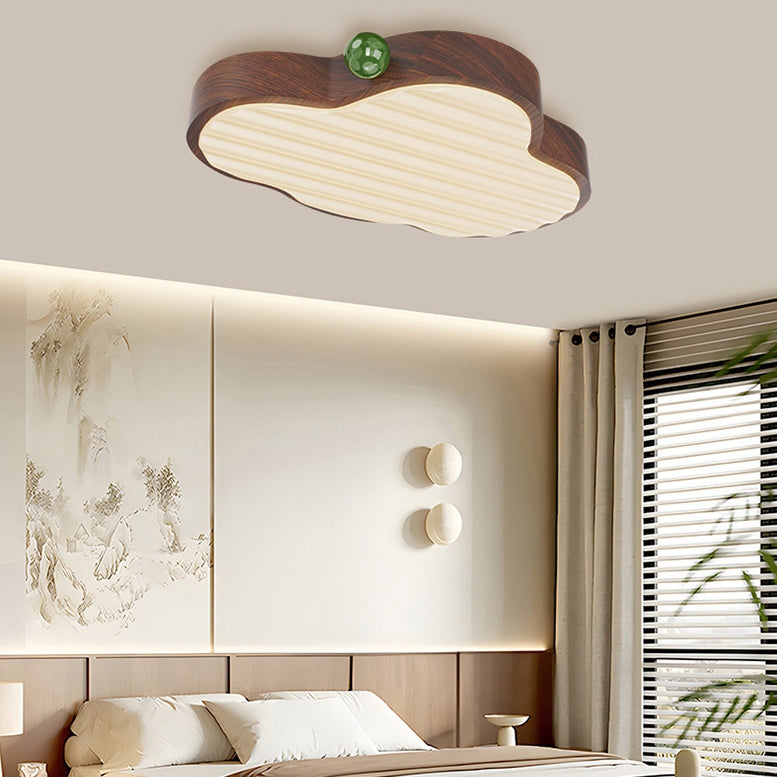 Contemporary Retro Cloud Shape Acrylic Aluminum Hardware LED Flush Mount Ceiling Light For Bedroom
