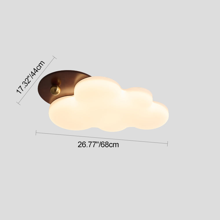Plafonnier LED en forme de nuage rétro contemporain en fer PE pour chambre 