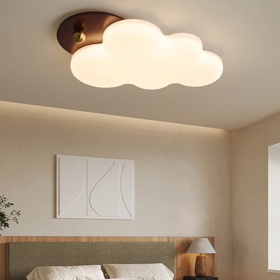 Contemporary Retro Cloud Shape Iron PE LED Flush Mount Ceiling Light For Bedroom