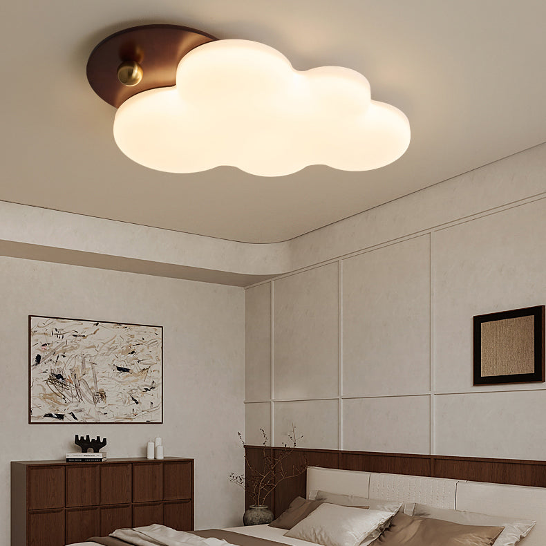 Plafonnier LED en forme de nuage rétro contemporain en fer PE pour chambre 