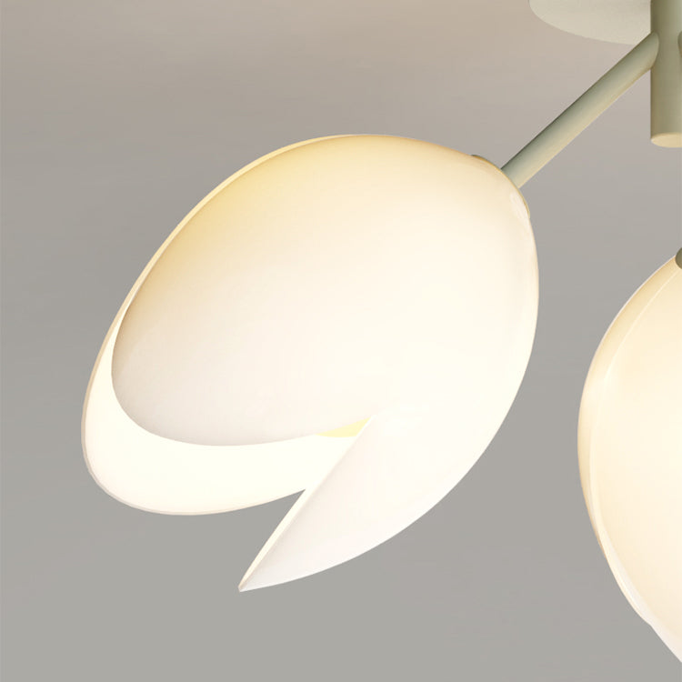 Zeitgenössische skandinavische Kuppel-Glaslampenschirm Eisen 1 - Licht Semi-Flush Mount Deckenleuchte für Flure 
