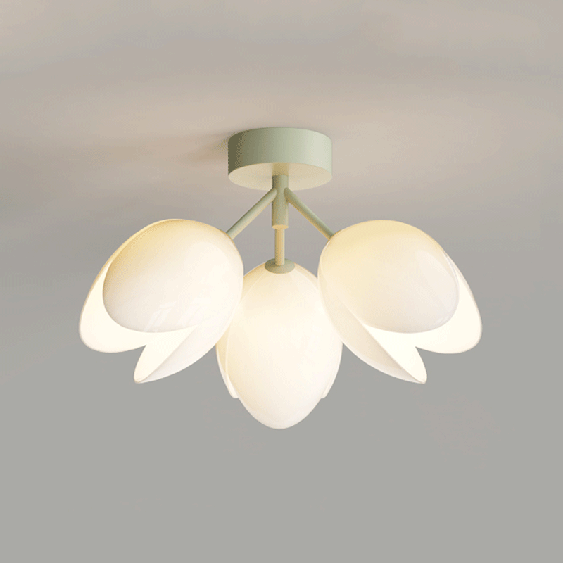 Zeitgenössische skandinavische Kuppel-Glaslampenschirm Eisen 1 - Licht Semi-Flush Mount Deckenleuchte für Flure 