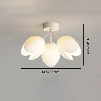 Zeitgenössische skandinavische Kuppel-Glaslampenschirm Eisen 1 - Licht Semi-Flush Mount Deckenleuchte für Flure 