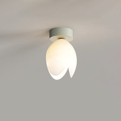 Zeitgenössische skandinavische Kuppel-Glaslampenschirm Eisen 1 - Licht Semi-Flush Mount Deckenleuchte für Flure 