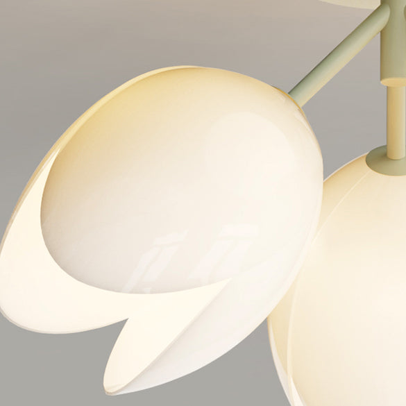 Zeitgenössische skandinavische Kuppel-Glaslampenschirm Eisen 1 - Licht Semi-Flush Mount Deckenleuchte für Flure 