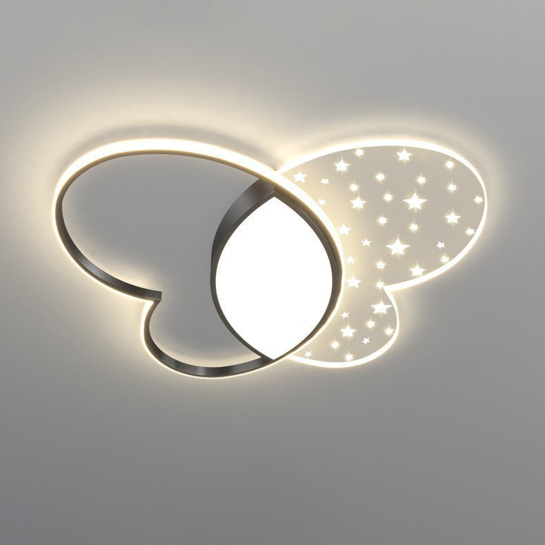 Contemporary Nordic Butterfly Acrylic Hardware LED Flush Mount Ceiling Light For Bedroom