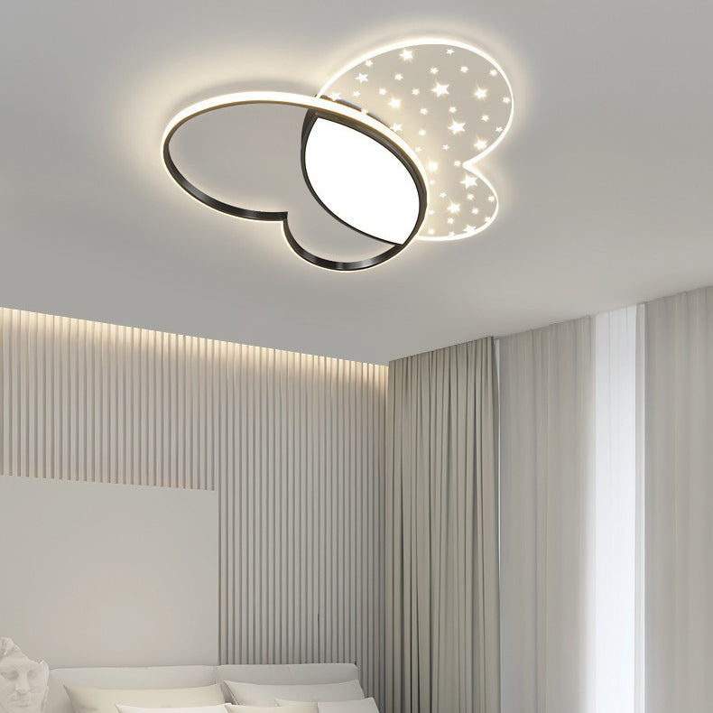 Contemporary Nordic Butterfly Acrylic Hardware LED Flush Mount Ceiling Light For Bedroom