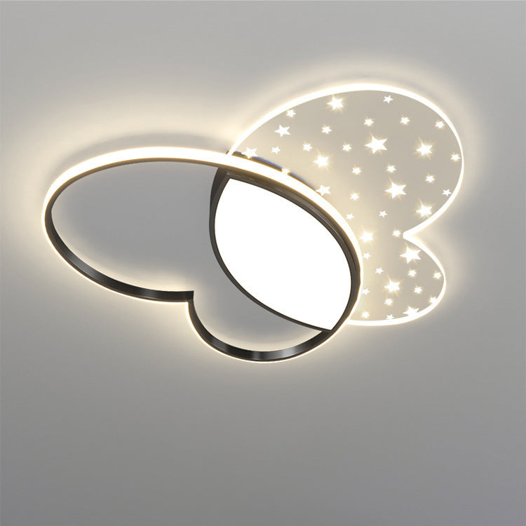 Contemporary Nordic Butterfly Acrylic Hardware LED Flush Mount Ceiling Light For Bedroom