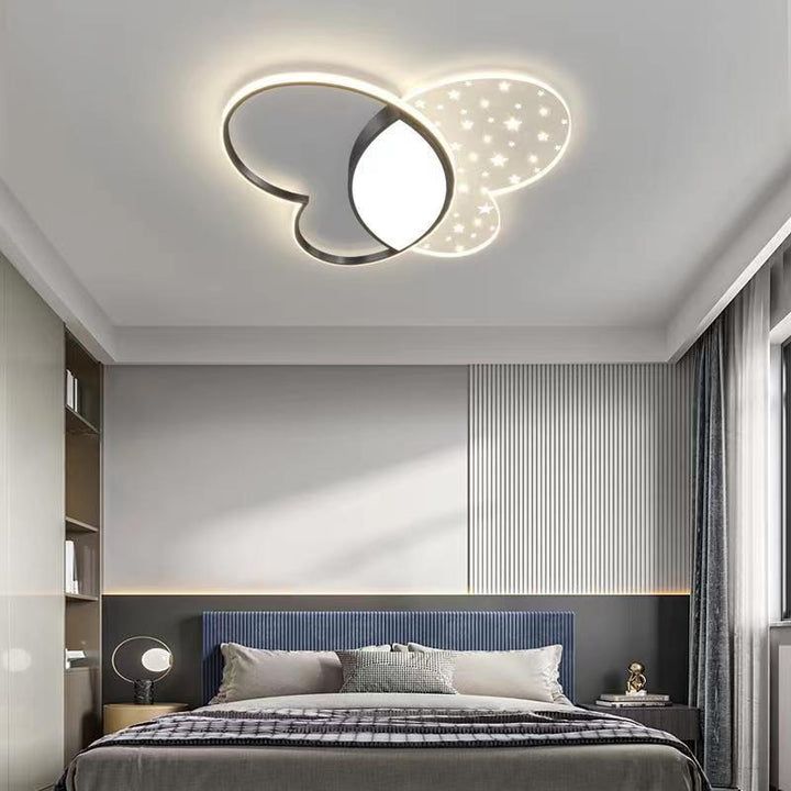 Contemporary Nordic Butterfly Acrylic Hardware LED Flush Mount Ceiling Light For Bedroom
