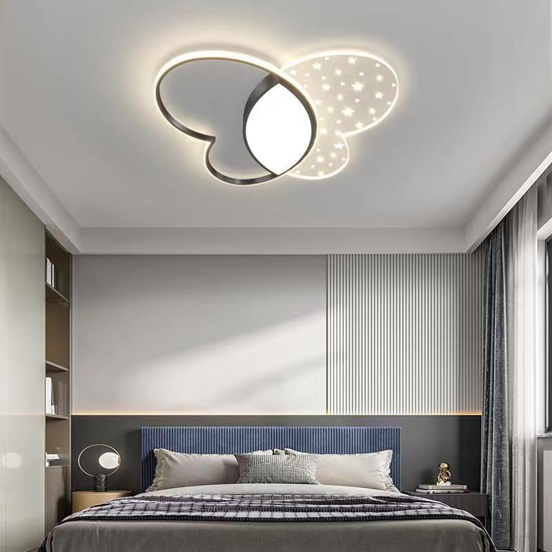 Contemporary Nordic Butterfly Acrylic Hardware LED Flush Mount Ceiling Light For Bedroom