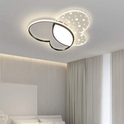 Contemporary Nordic Butterfly Acrylic Hardware LED Flush Mount Ceiling Light For Bedroom