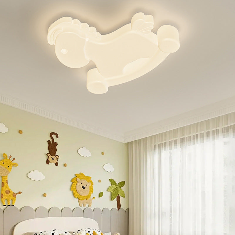 Contemporary Creative Unicorn PE Iron LED Flush Mount Ceiling Light For Bedroom