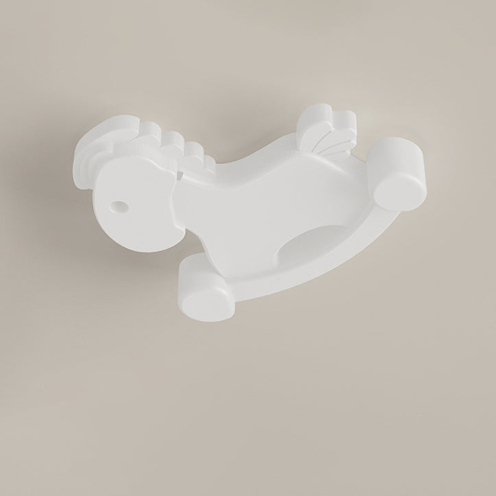 Contemporary Creative Unicorn PE Iron LED Flush Mount Ceiling Light For Bedroom