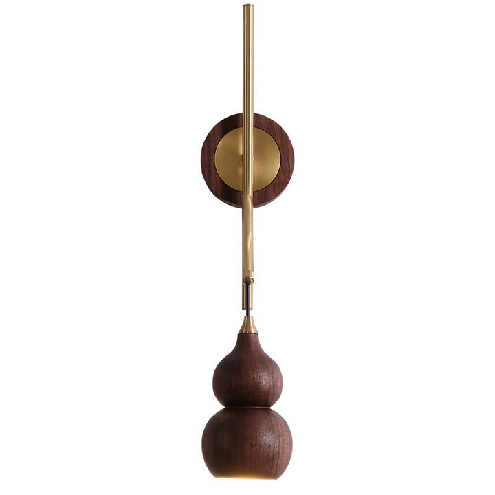 Abat-jour en noyer cuivre gourde chinoise traditionnelle 1 - Applique murale lumineuse pour salon 