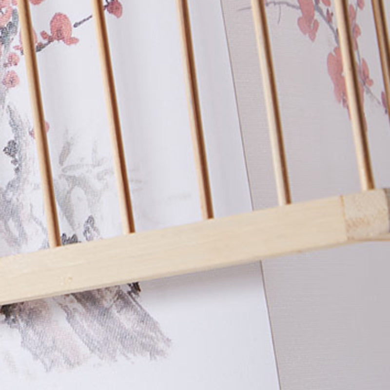 Lustre traditionnel carré en bambou PVC avec broderie cube japonais à 1 lumière pour salle à manger 