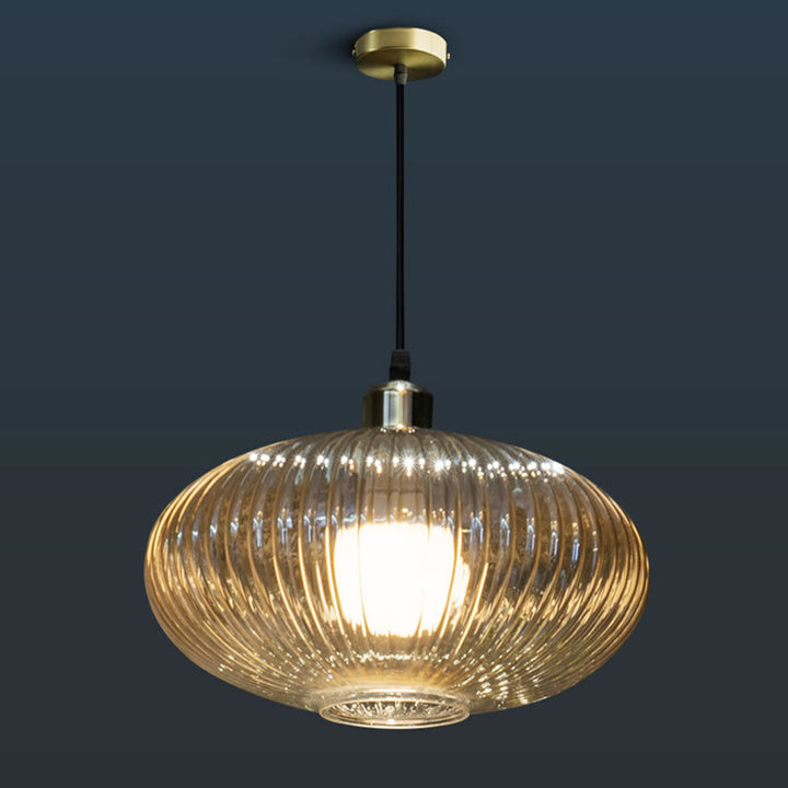 Dôme nordique contemporain ovale en verre transparent fer 1 - Suspension lumineuse pour salon 