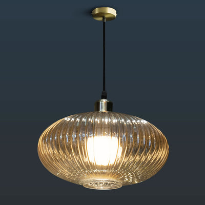 Moderne nordische Kuppel Oval Transparent Glas Eisen 1 - Licht Pendelleuchte für Wohnzimmer 