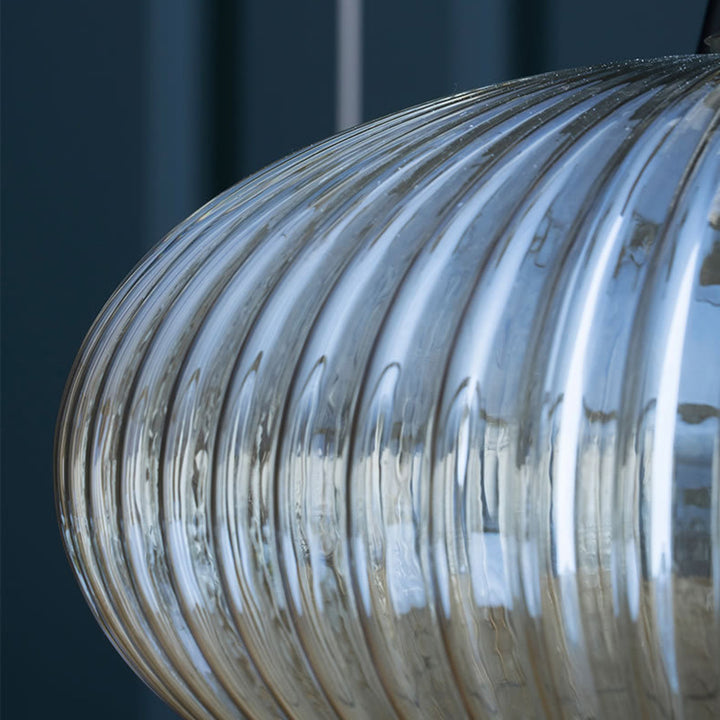 Dôme nordique contemporain ovale en verre transparent fer 1 - Suspension lumineuse pour salon 