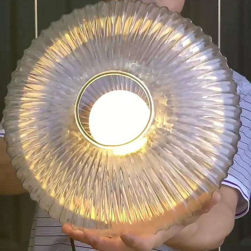 Dôme nordique contemporain ovale en verre transparent fer 1 - Suspension lumineuse pour salon 