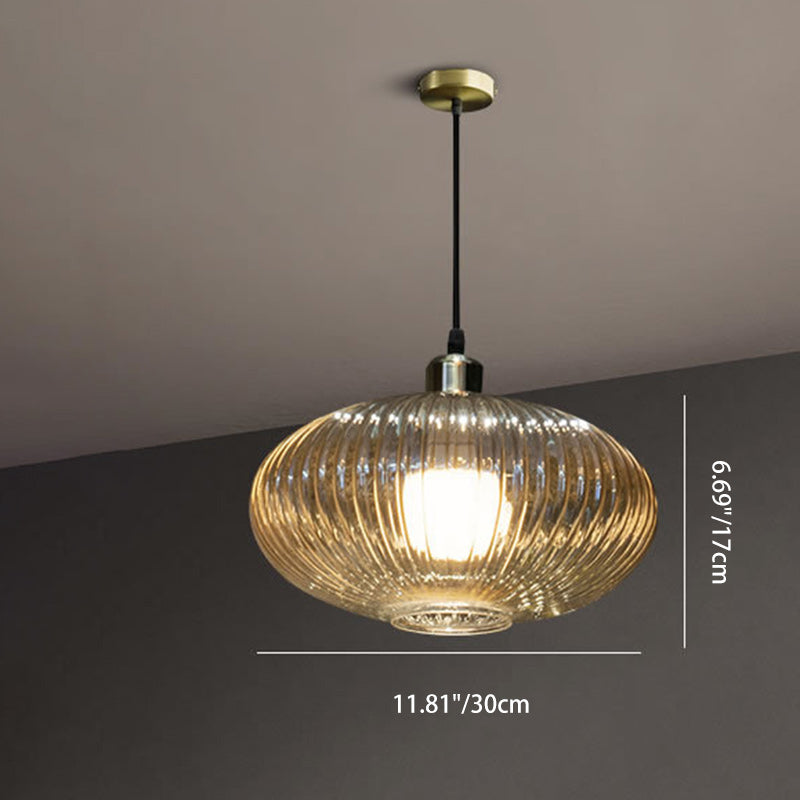Moderne nordische Kuppel Oval Transparent Glas Eisen 1 - Licht Pendelleuchte für Wohnzimmer 