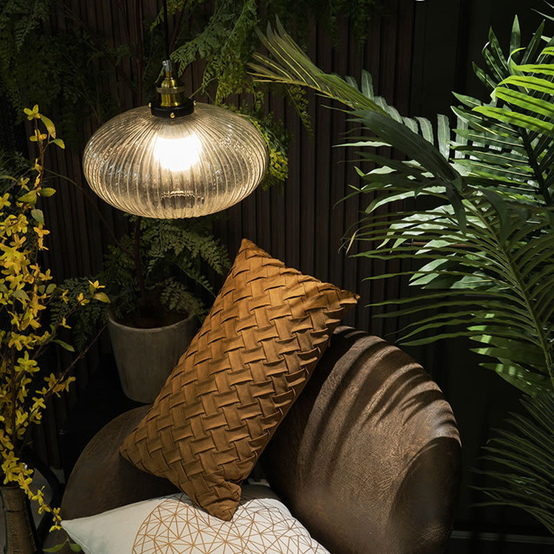 Dôme nordique contemporain ovale en verre transparent fer 1 - Suspension lumineuse pour salon 
