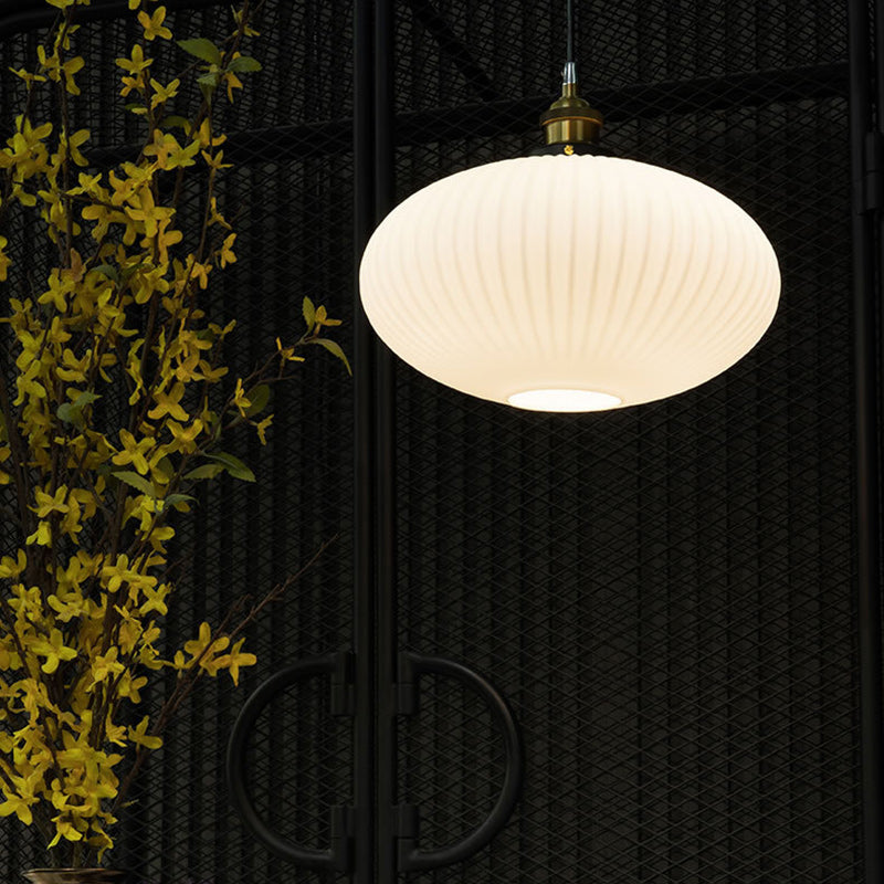 Moderne nordische Kuppel Oval Transparent Glas Eisen 1 - Licht Pendelleuchte für Wohnzimmer 