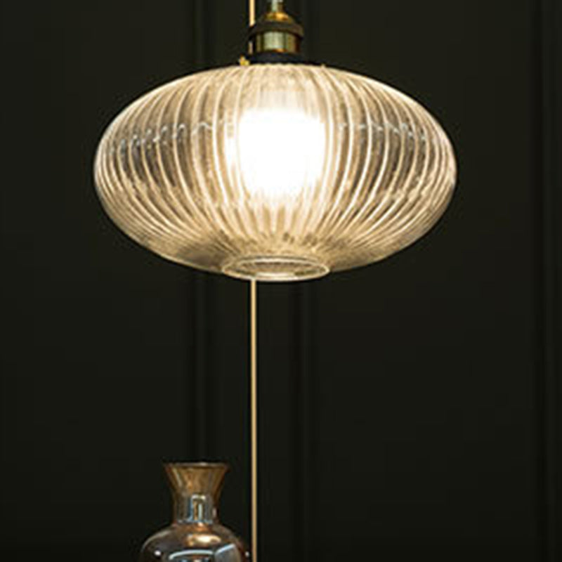 Moderne nordische Kuppel Oval Transparent Glas Eisen 1 - Licht Pendelleuchte für Wohnzimmer 