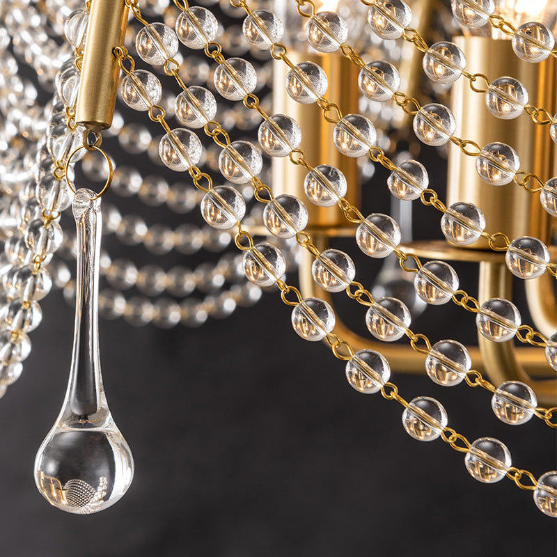 Modern Luxury Mushroom Copper Crystal 3/5/6 - Light Chandelier For Living Room