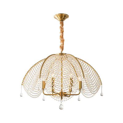 Modern Luxury Mushroom Copper Crystal 3/5/6 - Light Chandelier For Living Room