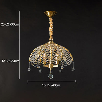Modern Luxury Mushroom Copper Crystal 3/5/6 - Light Chandelier For Living Room