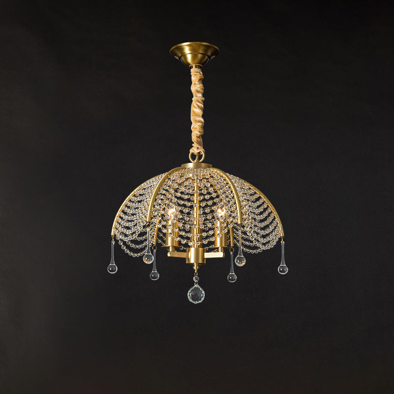 Modern Luxury Mushroom Copper Crystal 3/5/6 - Light Chandelier For Living Room