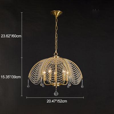 Modern Luxury Mushroom Copper Crystal 3/5/6 - Light Chandelier For Living Room