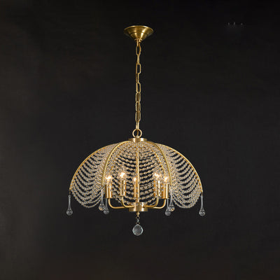 Modern Luxury Mushroom Copper Crystal 3/5/6 - Light Chandelier For Living Room