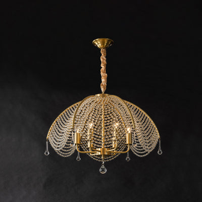 Modern Luxury Mushroom Copper Crystal 3/5/6 - Light Chandelier For Living Room