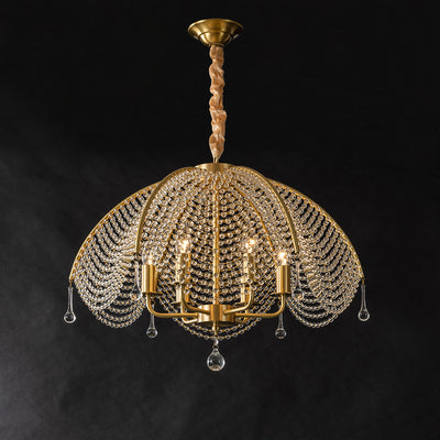 Modern Luxury Mushroom Copper Crystal 3/5/6 - Light Chandelier For Living Room