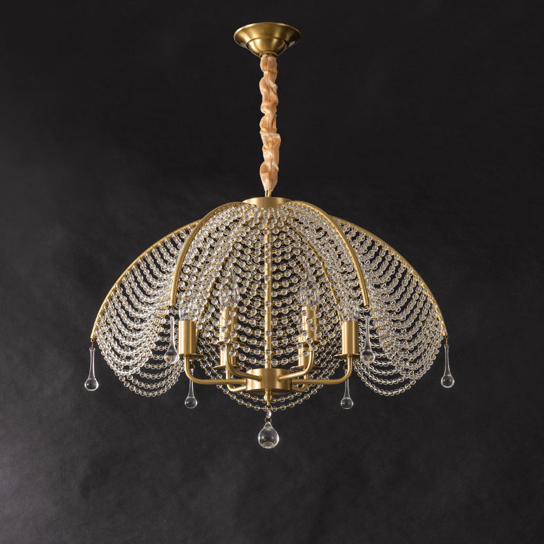 Modern Luxury Mushroom Copper Crystal 3/5/6 - Light Chandelier For Living Room