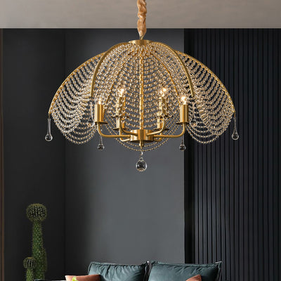 Modern Luxury Mushroom Copper Crystal 3/5/6 - Light Chandelier For Living Room