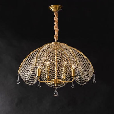 Modern Luxury Mushroom Copper Crystal 3/5/6 - Light Chandelier For Living Room